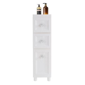 YIYIBYUS Bathroom Free Standing Narrow Slim Storage Cabinet with 3 Drawers - 1 of 4