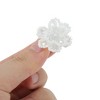 Unique Bargains Beaded Flowers Shoelace Charms White 1 Pair - 3 of 4