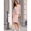 INSPIRE CHIC Women's Outfit Business Work Blazers and Pencil Skirts with Brooch Pin Suit Set 2 Pcs - 3 of 4