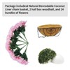 Artificial Geraniums Flowers with Brown Basket Set of 2, Artificial Hanging Flowers Plant, 12 Pcs Outdoor Flowers - 3 of 4