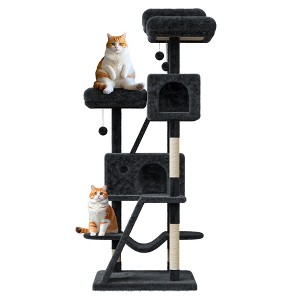 Large Cat Tree for Big Cats, Multi-Level Cat Tower for Indoor Cats, Scratching Post,Condo,Platforms,Cat Tunnel,Hammock,Feeding Station,Pet Play House - 1 of 4