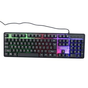 RadioShack Black Gaming Wired Keyboard With Colored Lights 5V 2607115 - 1 of 4
