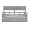PAGED Twin Size Daybed Wooden Bed Frame Modern Sofa Bed with 2 Storage Drawers and Open Bedside Shelves - 4 of 4