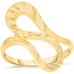 10k Yellow Gold 20mm Freeform Curved Openwork Filigree Ring - 1 of 4