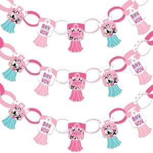 Big Dot of Happiness Pawty Like a Puppy Girl - 90 Chain Links & 30 Paper Tassels Decor Kit - Baby Shower Birthday Party Paper Chains Garland - 21 ft - 1 of 4