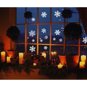 R N' D Christmas Snowflakes Window Clings- White Winter Snowflakes Cling Decorations - Pack of 81 - 1 of 4