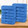 Cotton Plush Soft Highly-Absorbent Heavyweight Luxury Face Towel Washcloth Set of 12 by Blue Nile Mills - 2 of 4