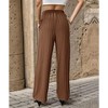 Clearlove Womens Pleated Wide Leg Pants Casual High Waisted Drawstring Slacks Dressy Palazzo Pants with Pockets - 2 of 4