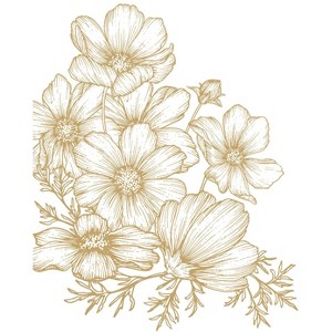 Veer Decor Poppies Linework Wall Mural - 1 of 2