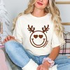 S.W.Smiley Reindeer Lights - Womens Garment Dyed Tee - 3 of 3