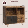 Coffee Bar Cabinet, Vintage Buffet Storage Cabiniet with Mesh Doors, Accent Wine Bar Liquor Cabinet with Wine Rack - 3 of 4