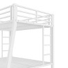 TopComfy Beds Metal Full XL over Queen Bunk Bed Saving Noise Reduced No Box Spring Needed Teens Bed for Bedroom, White, 62.99"*64.57"*97.22" - 4 of 4