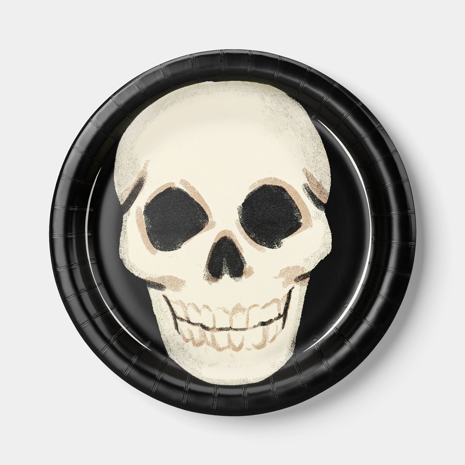 Skull Disposable Dinner Plates - 9" - 20ct - Black - Hyde and EEK! Boutique™: Halloween