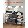 VEVOR 2 Drawers Metal File Cabinet, Lateral Filing Cabinet with Lock and 6 Open Shelves, Wooden Wide Filing Storage Cabinets with Power Strip, Gray - 3 of 4