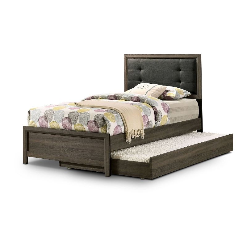 2pc Full Morningside Transitional Bed and Trundle Set Gray/Charcoal - HOMES: Inside + Out, 1 of 5