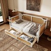 KWPZQEB Twin Size Sofa Bed, Loveseat Sofa with Deep Seat, Bohe Rattan Daybed with Strong Supports, No Box Spring Needed, Natural - 3 of 4