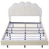Queen Upholstered Floating Velvet Smart Platform Bed With LED Lights, Metal Legs, Flowers Headboard, Remote Control - 4 of 4