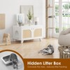 Lirago,White Flip-Top Hidden Cat Litter Box Cabinet with Rattan Doors - Modern & Functional Pet Furniture - 4 of 4