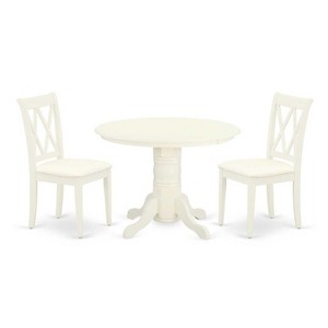 HomeStock 3-Pc Buttermilk and Cherry Solid Wood Top-Round Dining Room Set-Seats 4 - 1 of 4
