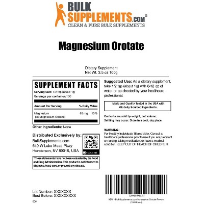 BulkSupplements Magnesium Orotate Powder