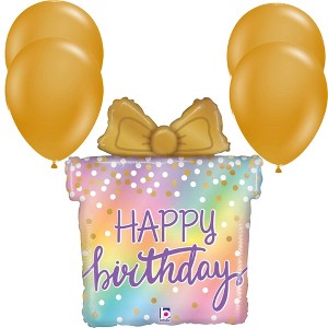 LoonBalloon Opal Holographic Gift Birthday Balloon with 4 latex balloons - Festive & Unique - 1 of 3