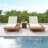 Leisure lounge chair set, with space on one side. Made of acacia wood and equipped with waterproof leisure chair cushions - 4 of 4