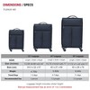 NAYSAYE Softside Luggage Set Black Oxford Cloth Suitcase with 360 Degree Spinner Wheels and Ergonomic Handle for Travel, Black, 26.38"*16.54"*11.42" - 2 of 4