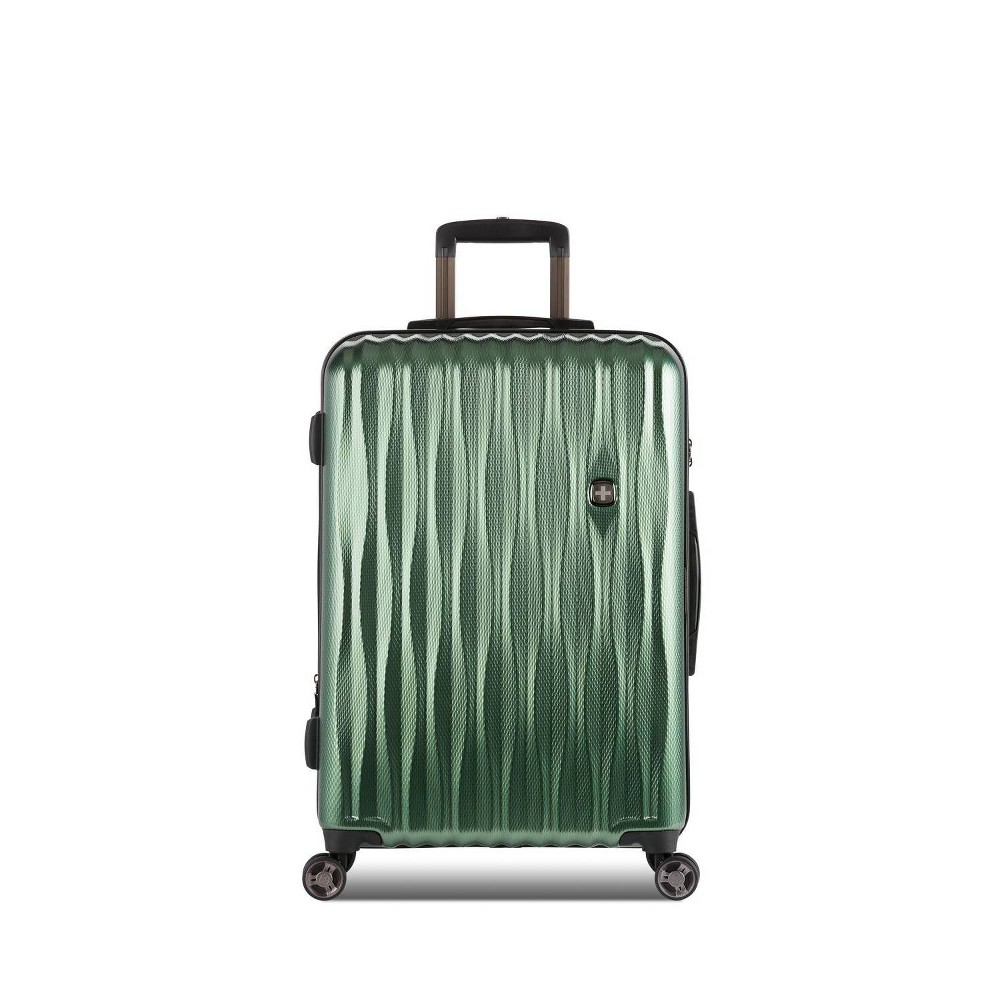 Photos - Travel Accessory Swiss Gear SWISSGEAR Energie Hardside Medium Checked Spinner Suitcase – Verdun Green 