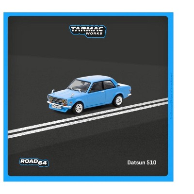 Datsun 510 Light Blue "Road64" Series 1/64 Diecast Model Car by Tarmac Works
