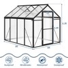 Greenhouse Outdoor - Polycarbonate Walk-in Garden Greenhouse with Roof Vent, Aluminum Frame & Lockable Door - 3 of 4