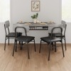 Dining Table Set for 4 with Storage Rack, 5-Piece Kitchen Table and Upholstered Chairs of 4, Tabletop & Heavy-Duty - 3 of 4