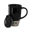 Mr. Coffee Coupleton 4 Piece 15 Ounce Stoneware Travel Mug Set in Black with Lid - 3 of 4