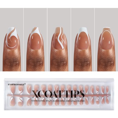BTArtboxnails XCOATTIPS® Pre- Design French - Peach Base French Tips