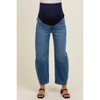 Pinkblush Blue Vintage Wash Ankle Straight Leg Maternity Jeans - 2 of 4