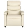 vidaXL Manual Recliner Chair, Adjustable Backrest/Footrest, Cream Faux Leather Reclining Sofa - White - 4 of 4
