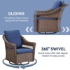 Buenhomino 3-Piece Patio Set, Wicker Swivel Glider Chairs & Side Table, Weather-Resistant with Cushions for Porch, Deck, or Balcony - 4 of 4