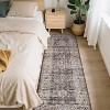 Acekool Vintage Floral Washable Area Rug, Soft Low-Pile Carpet, Non-Slip TPR Backing, velvet Cotton for Living Room, Bedroom, Entryway - 2 of 4