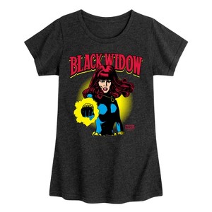 Girls' - Marvel - Black Widow Logo -Toddler And Youth Girls Fitted Short Sleeve Graphic T-Shirt Fitted Short Sleeve Graphic T-Shirt - 1 of 4