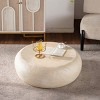 MgO Round Coffee Table, Mid-Century Modern Centre Table with Faux Stone Texture, No Assembly Coffee Table for Living Room or Office-Koiai - 3 of 4