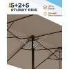 15ft Large Patio Umbrella with Base - Rectangular Patio Umbrella with Crank Handle, UV Protection for Outdoor Market, Backyard, Pool - 4 of 4