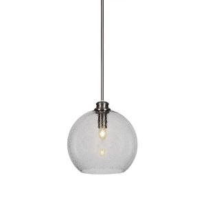 Toltec Lighting Kimbro 1 - Light Pendant in  Brushed Nickel with 11.75" Smoke Bubble Shade - 1 of 1
