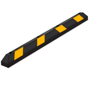 Guardian Parking Stop, 6 Foot Long Flexible Rubber Curb, Highly Visible Accessory with Mounting Holes for Job Sites and Garages, Black/Yellow - 1 of 4