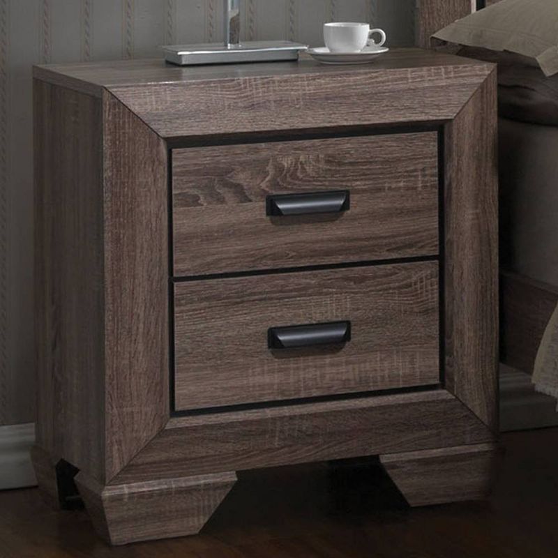 Lyndon 24" Weathered Gray Grain 2-Drawer Nightstand