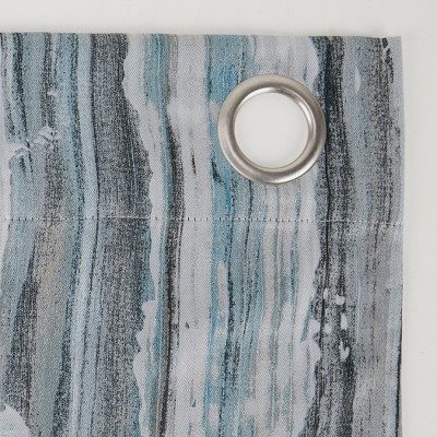 Blue Abstract Blackout Grommet Curtain Panel 40" x 95"