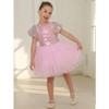 2Bunnies Girls' Ombre Sequin Sparkle Tulle Puff Sleeve Dress - 3 of 4