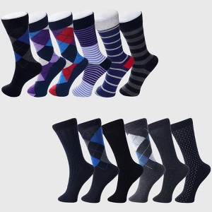 Alpine Swiss Mens Cotton 12 Pack Dress Socks Solid Ribbed Argyle Shoe Size 6-12 - 1 of 3