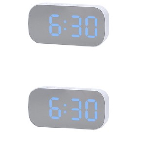 REGALWOVEN 2 Pcs Plastic Digital Corded Adjustable Electric Alarm Clock 5.1 x 2.6 x 1.4 inches - 1 of 4