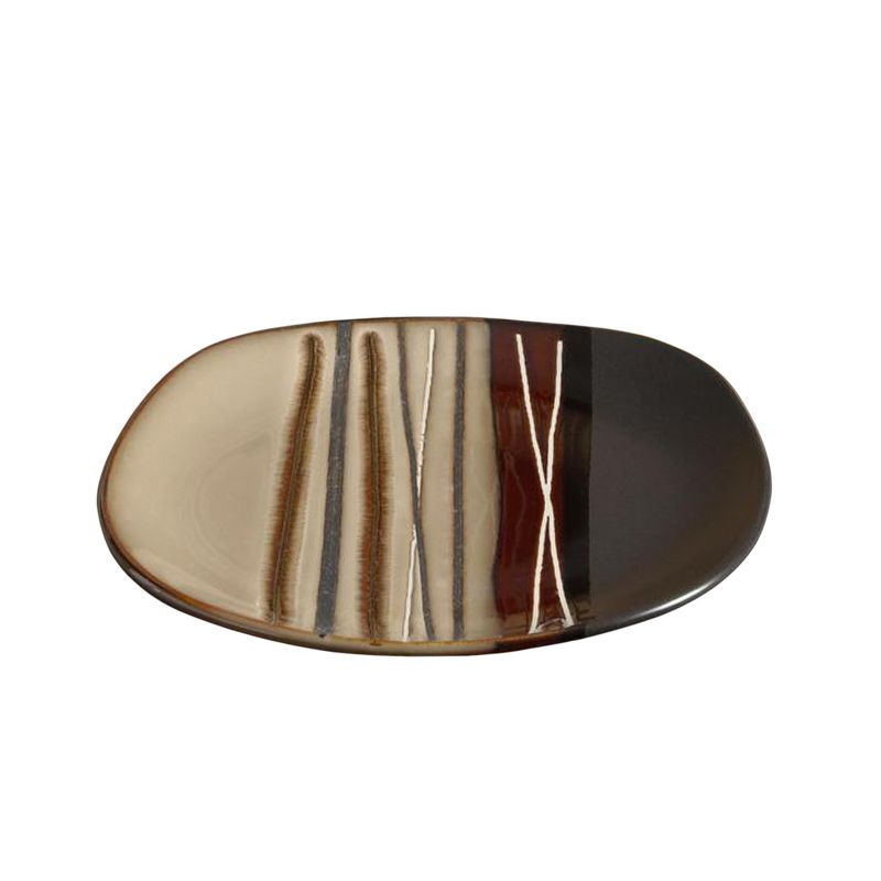 Hometrends Bazaar Brown 4 Piece 8.5 Inch Soft Square Stoneware Salad Plate Set in Brown, 4 of 7