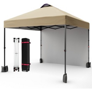 10x10 Pop Up Canopy with Sidewalls, Portable Outdoor Canopy with One Push Setup, Easy Set-Up Waterproof Pop Up Tent for Outdoor Party - 1 of 4