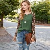 Anna-Kaci Women's Long Sleeve Pullover Shirt with Leopard Print Contrast Panels and Crew Neck - 2 of 4